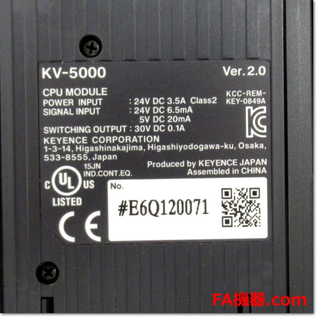 FA機器ドットコム / KV-5000 Ethernet 内蔵 CPUユニット Ver.2.0