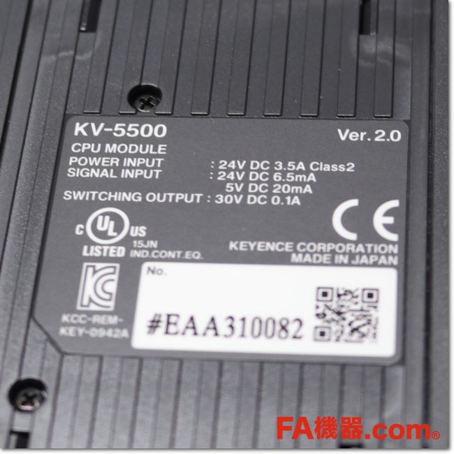 FA機器ドットコム / KV-5500 EtherNet/IP内蔵 CPUユニット Ver.2.0
