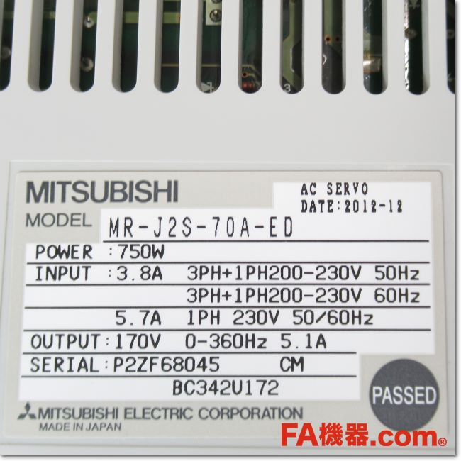 FA機器ドットコム / MR-J2S-70A-ED サーボアンプ AC200V 0.75kW 汎用