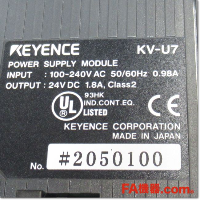 FA機器ドットコム / KV-U7 AC電源ユニット DC24V 1.8A(KEYENCE