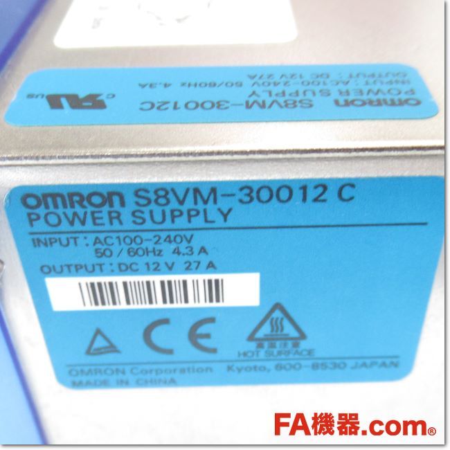 FA機器ドットコム / S8VM-30012C スイッチング・パワーサプライ 底面取りつけタイプ 12V 27A + 取付金具 [S82Y ...
