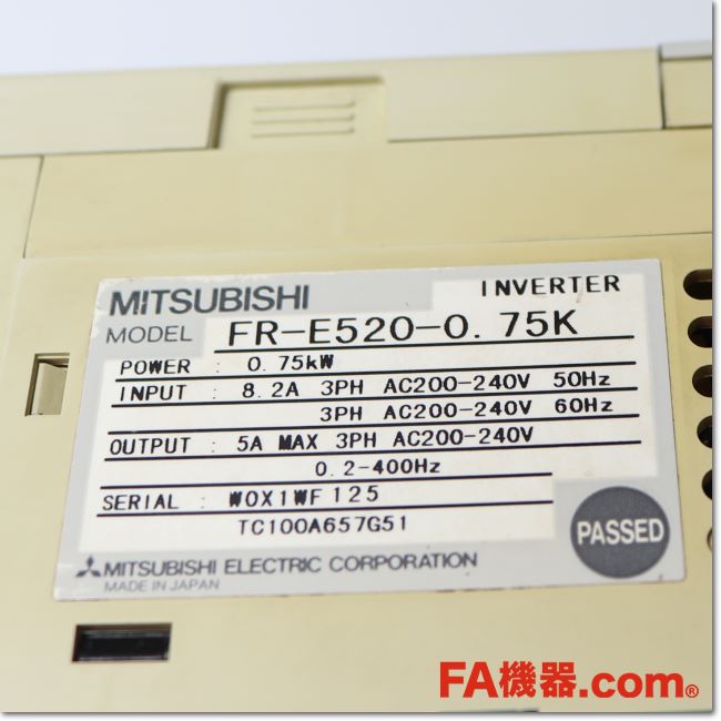 FA機器ドットコム / FR-E520-0.75K インバータ 三相200V(三菱電機