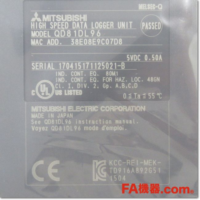 FA機器ドットコム / QD81DL96 高速データロガーユニット(三菱電機