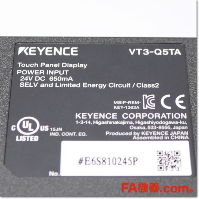 FA機器ドットコム / VT3-Q5TA タッチパネルディスプレイ 5型 QVGA TFT