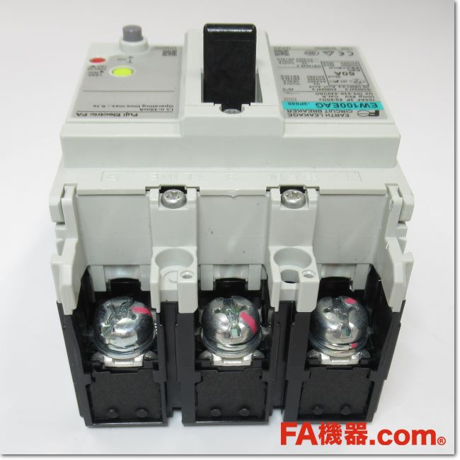 電動機保護用漏電遮断器3P100A EW100EAM-3P100 FA機器ドットコム / EW100EAG-3P060 漏電遮断器 3P 60A 30mA(富士電機