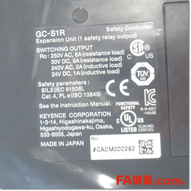 FA機器ドットコム / GC-S1R セーフティコントローラ 安全リレー出力 KEYENCE GC-S1R セーフティコントローラ 3台セット
