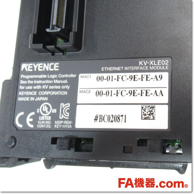 FA機器ドットコム / KV-XLE02 Ethernetユニット 2ポート(KEYENCE