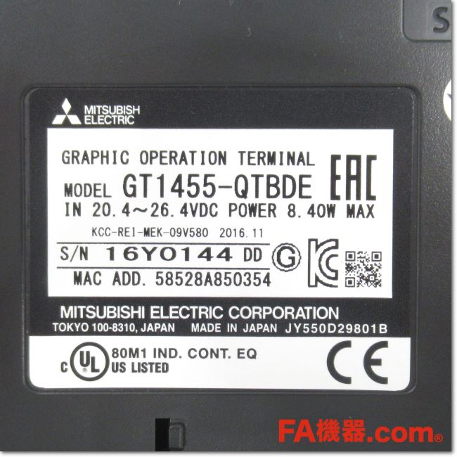 FA機器ドットコム / GT1455-QTBDE GOT本体 5.7型 TFTカラー液晶 DC24V