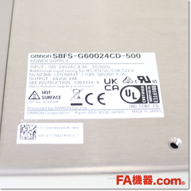 FA機器ドットコム / S8FS-G60024CD-500 スイッチング・パワーサプライ