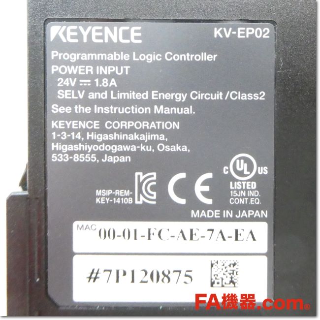 FA機器ドットコム / KV-EP02 EtherNet/IP 対応通信ユニット (KEYENCE