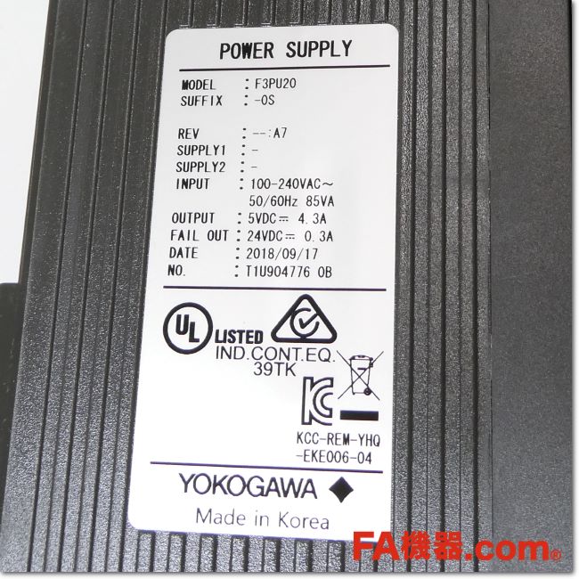FA機器ドットコム / F3PU20-0S 電源モジュール (横河電機) | FA機器