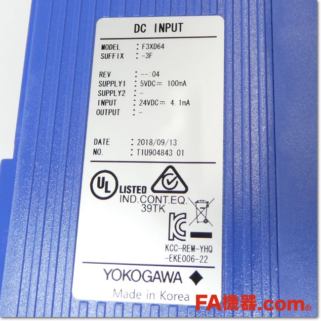 FA機器ドットコム / F3XD64-3F 入力モジュール 64点 (横河電機) | FA