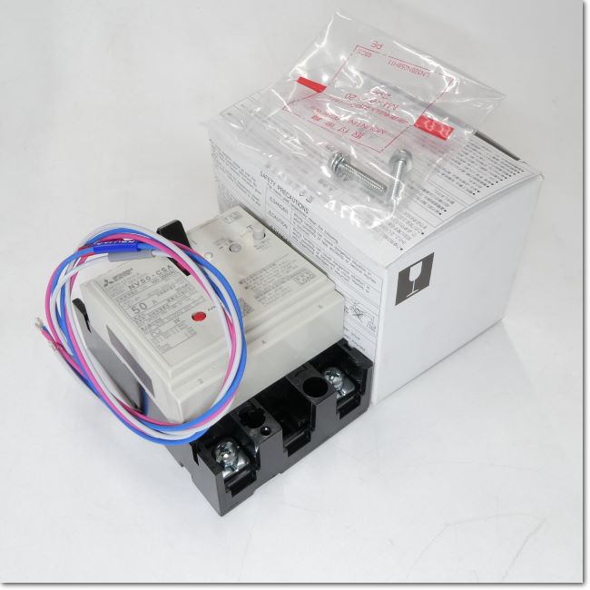 【新品未使用】MITSUBISHI NV50-CSA 2個　電材 FA機器ドットコム / NV50-CSA 2P 50A 30mA AL-1LS 漏電遮断器 警報