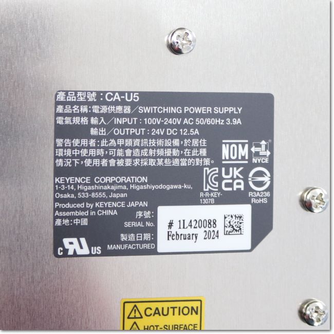 FA機器ドットコム / CA-U5 超小型スイッチング電源 24V 12.5A (KEYENCE