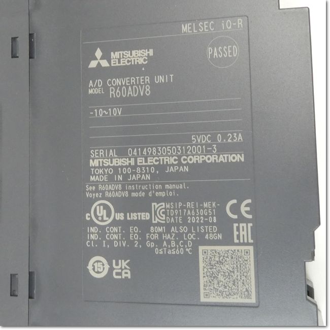 三菱電機　L60DAVL8　デジタルーアナログ変換ユニット　新品未開封 Amazon | 三菱電機 R60DA8-G チャンネル間絶縁デジタル－アナログ変換