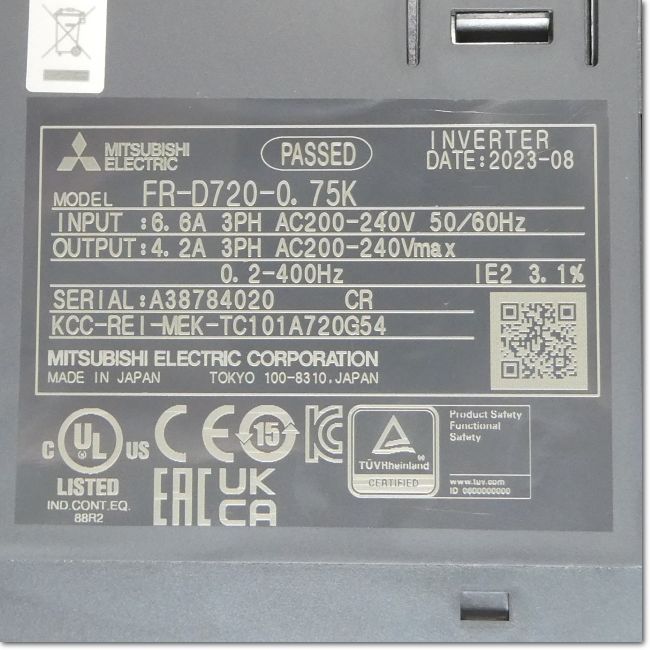 FA機器ドットコム / FR-D720-0.75K インバータ 三相200V (三菱電機