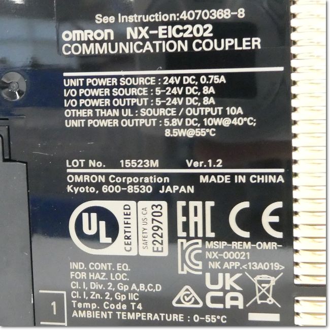 FA機器ドットコム / NX-EIC202 EtherNet/IP カプラユニット Ver.1.2