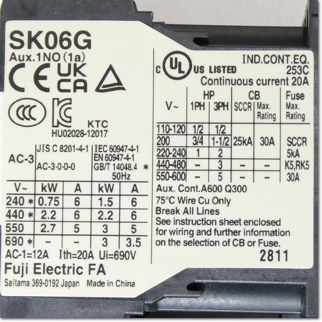 FA機器ドットコム / SK06GW-E10KP48 DC24V 0.48-0.72A 1a 電磁開閉器