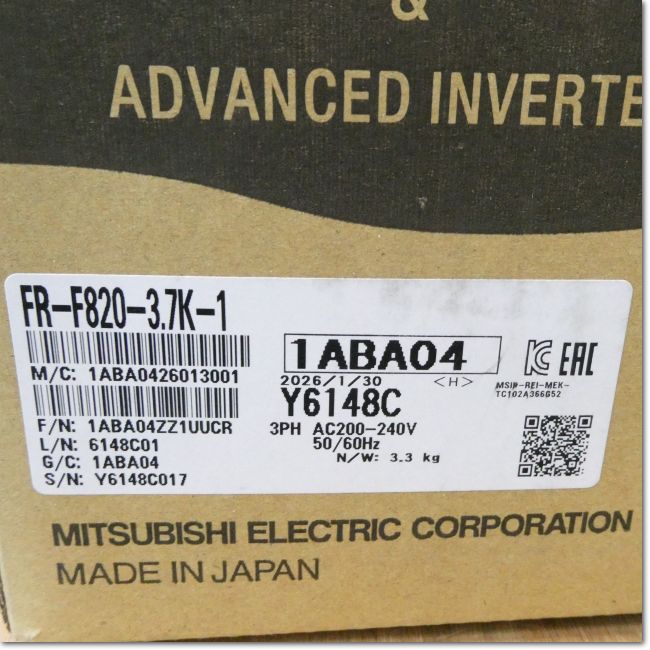 FA機器ドットコム / FR-F820-3.7K-1 ファン・ポンプ用インバータ 三相 