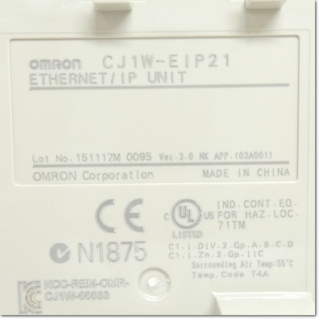 FA機器ドットコム / CJ1W-EIP21 EtherNet/IPユニット Ver.3.0 (OMRON 