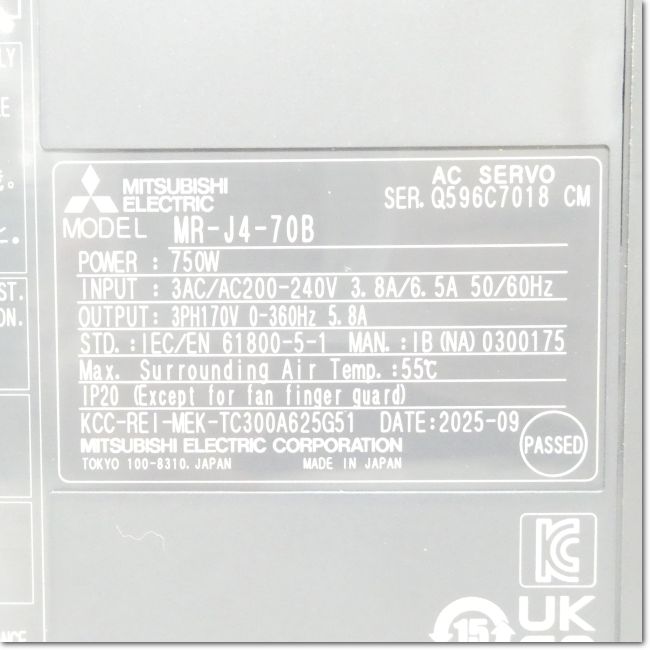 FA機器ドットコム / MR-J4-70B サーボアンプ AC200V 0.75kW SSCNET/H