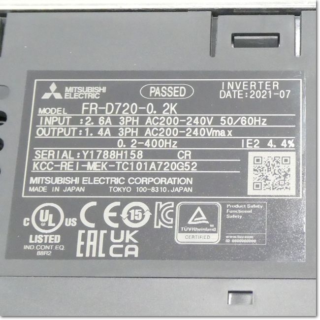 FA機器ドットコム / FR-D720-0.2K インバータ 三相200V (三菱電機