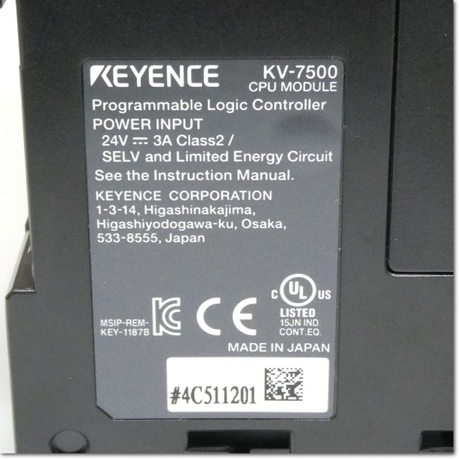 FA機器ドットコム / KV-7500 EtherNet/IP内蔵CPUユニット (KEYENCE