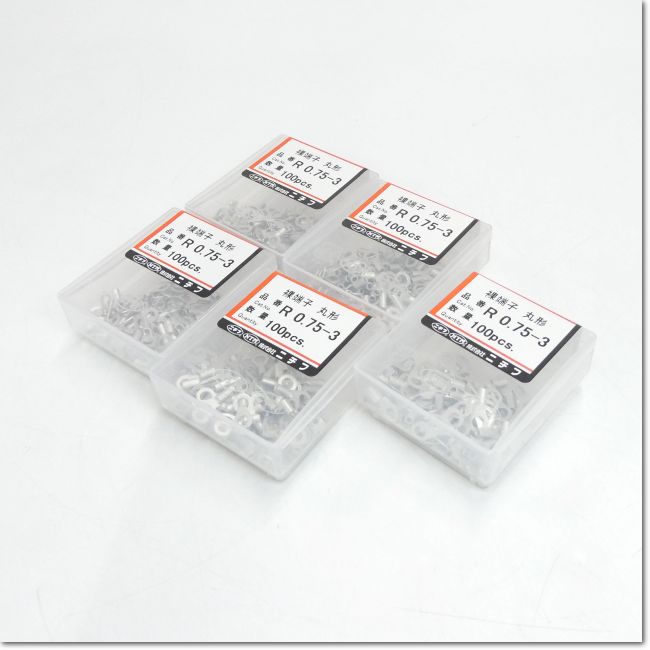 FA機器ドットコム / R0.75-3 銅線用 裸圧着端子 丸形 100個入り 5箱