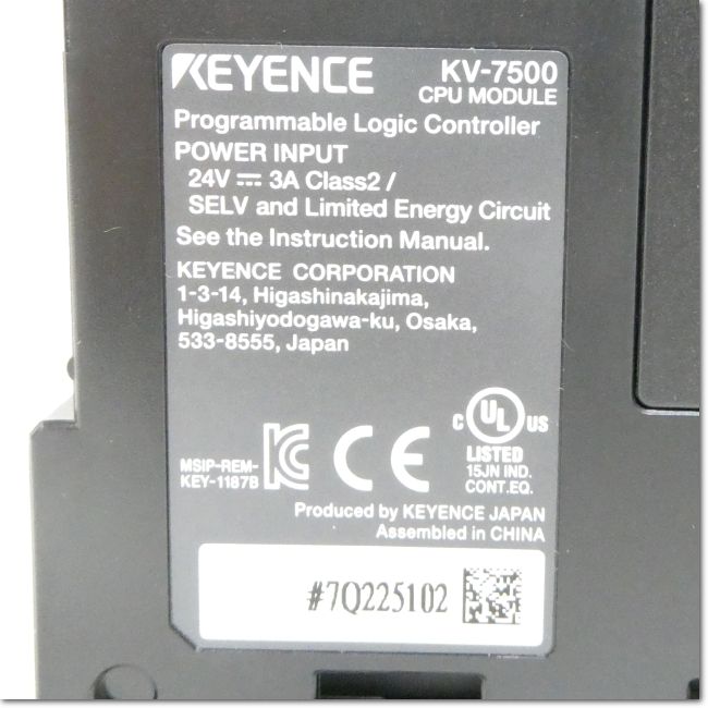 FA機器ドットコム / KV-7500 EtherNet/IP内蔵CPUユニット (KEYENCE