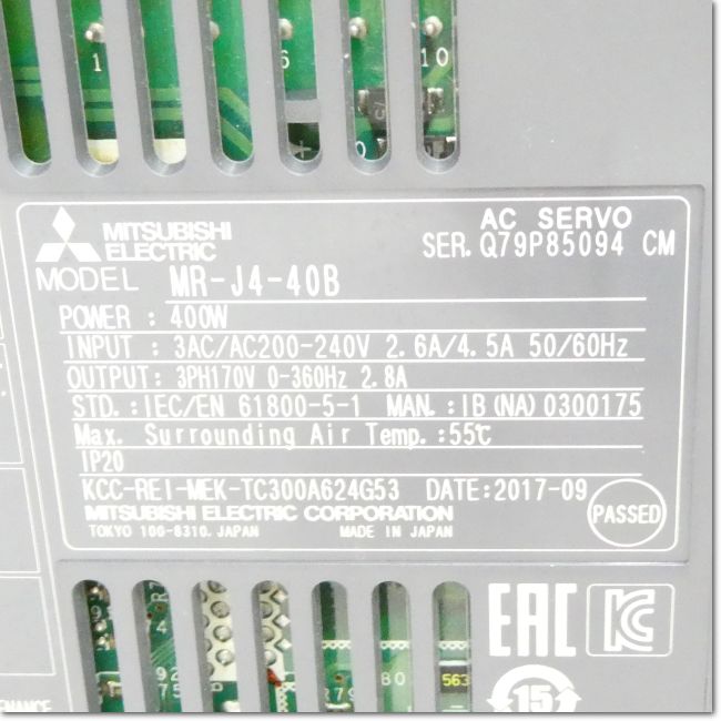 FA機器ドットコム / MR-J4-40B サーボアンプ AC200V 0.4kW SSCNETⅢ/H