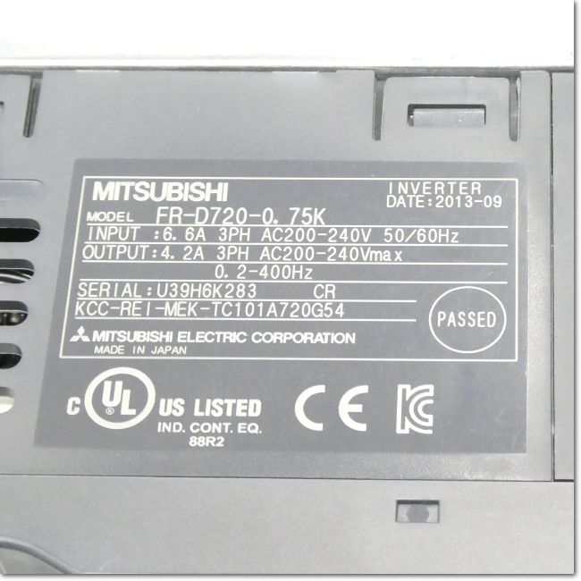 FA機器ドットコム / FR-D720-0.75K インバータ 三相200V (三菱電機
