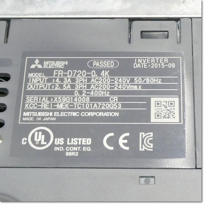 FA機器ドットコム / FR-D720-0.4K インバータ 三相200V (三菱電機