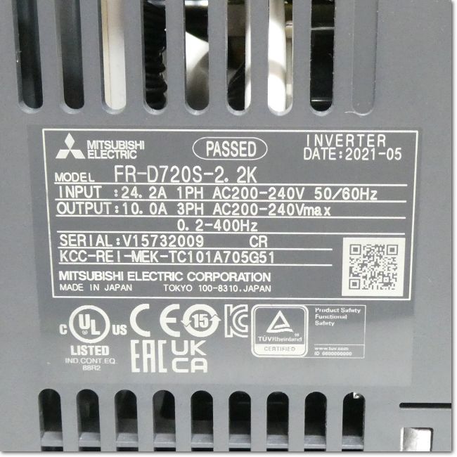 FA機器ドットコム / FR-D720S-2.2K インバータ 単相200V 2.2kW (三菱