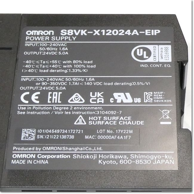 FA機器ドットコム / S8VK-X12024A-EIP スイッチング・パワーサプライ