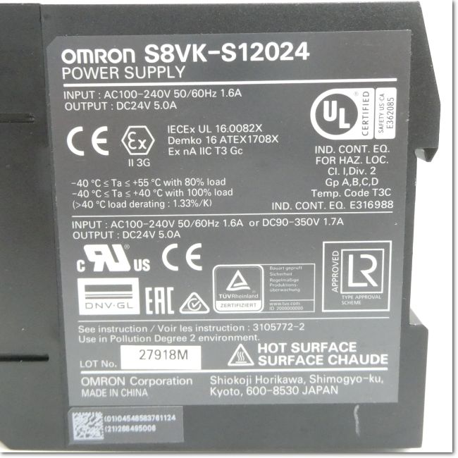 FA機器ドットコム / S8VK-S12024 スイッチング・パワーサプライ 24V 5A