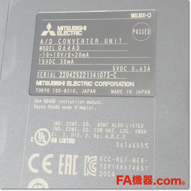 FA機器ドットコム / Q64AD アナログ-ディジタル変換ユニット 4ch (三菱
