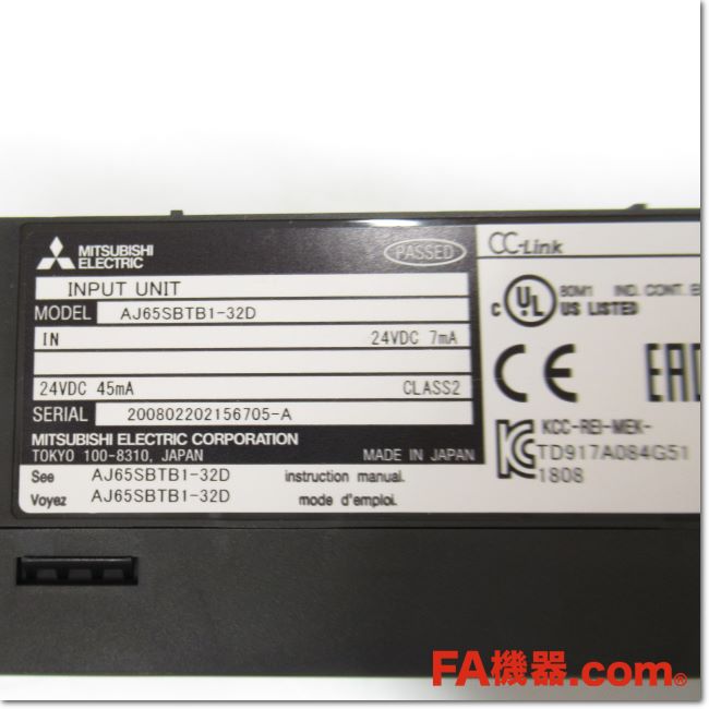 AJ65SBTB1-32D 入力点数32 FA機器ドットコム / AJ65SBTB1-32D CC-LinkリモートI/Oユニット
