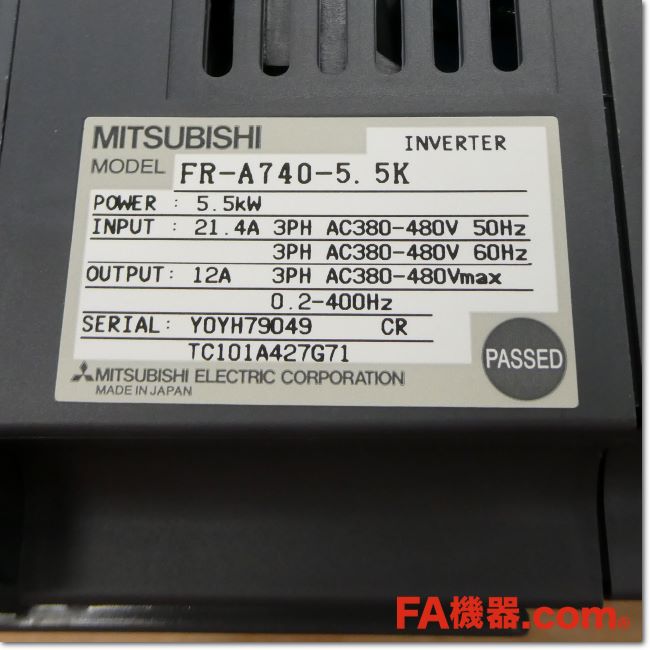 FA機器ドットコム / FR-A740-5.5K インバータ 三相400V (三菱電機)