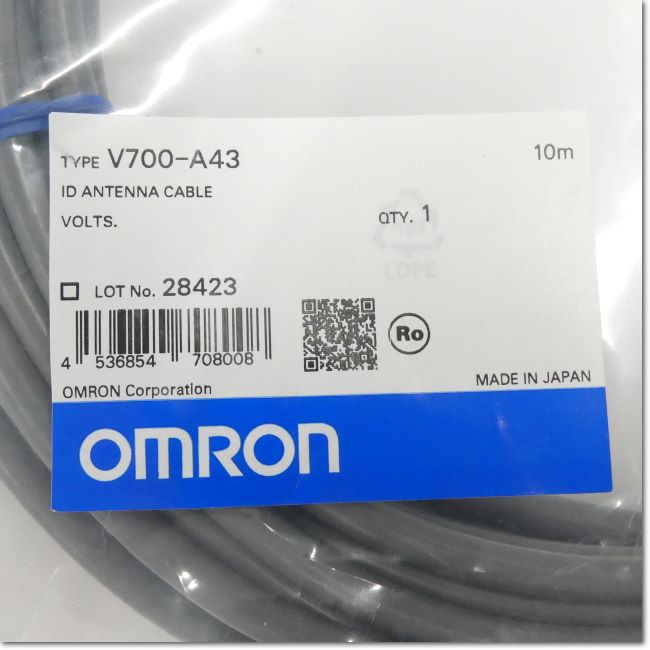 【OMRON】V700-A43 ケーブル 10m 12V新品未使用 FA機器ドットコム / V700-A43 アンプ専用延長ケーブル 10m (OMRON)