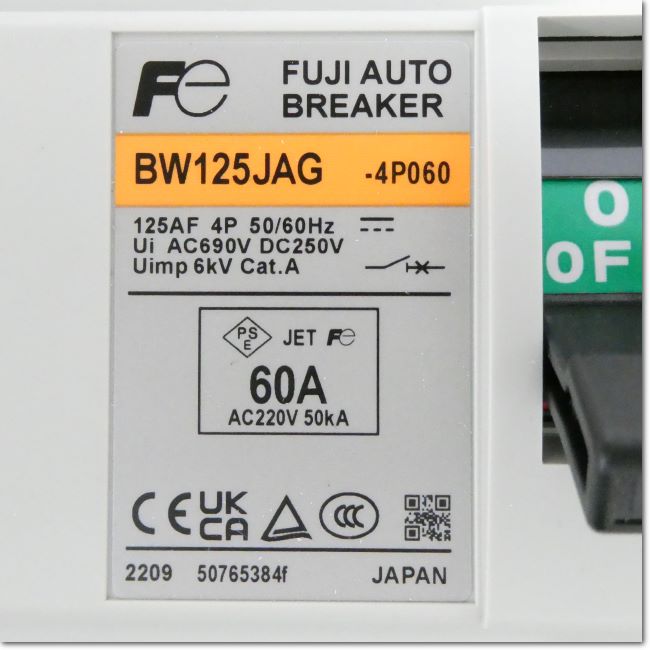 FA機器ドットコム / BW125JAG-4P060 4P 60A KA オートブレーカ